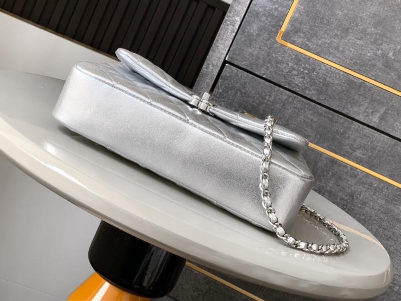 Small Chanel Flap Bag Silver AS54850