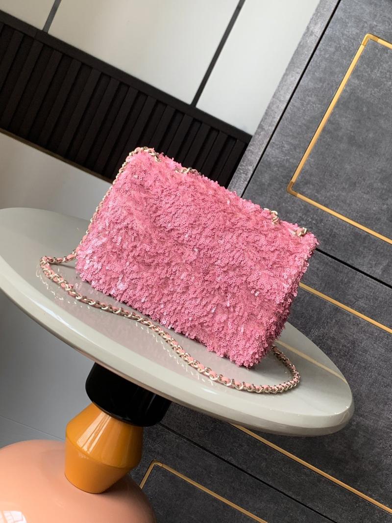 Small Chanel Sequins Shoulder Bag Pink CF2031