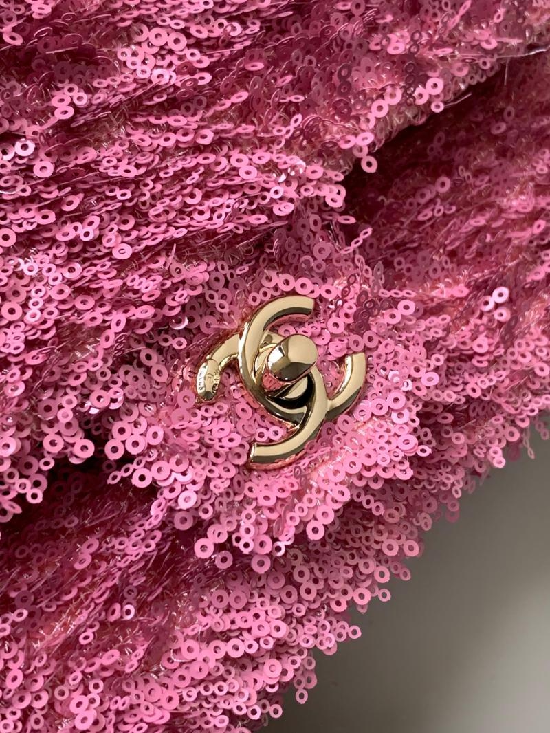 Small Chanel Sequins Shoulder Bag Pink CF2031
