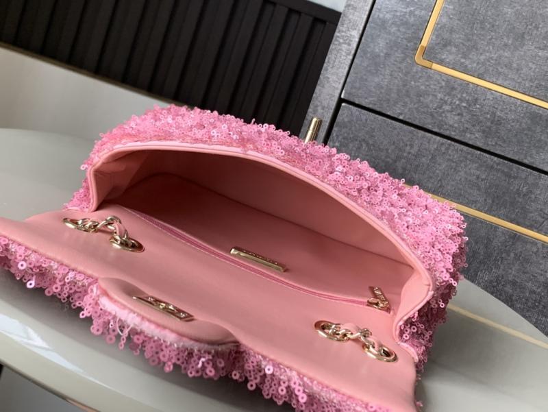 Small Chanel Sequins Shoulder Bag Pink CF2031