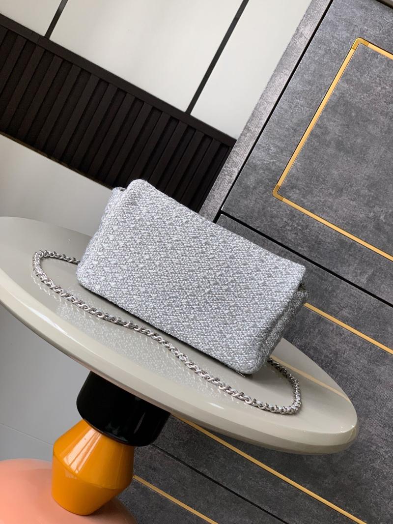 Small Chanel Tweed Flap Bag Grey AS5279