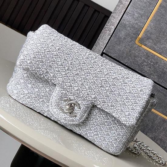 Small Chanel Tweed Flap Bag Grey AS5279