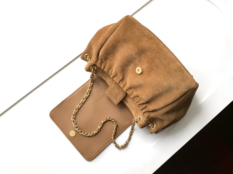 Small Chanel Vintage CC Accordion Bag Brown AS2020