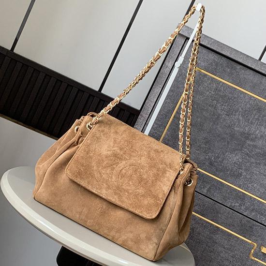 Small Chanel Vintage CC Accordion Bag Brown AS2020