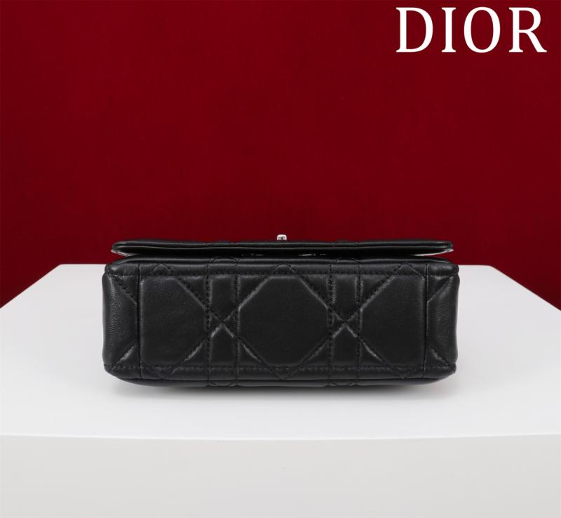 Small Soft Dior Caro Bag Black with Silver M9252