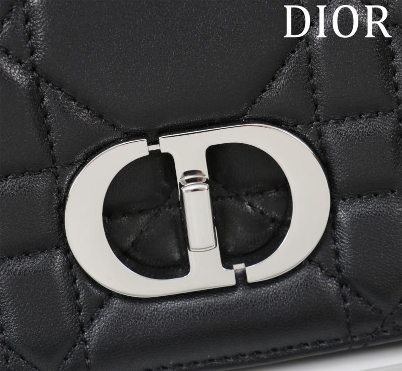 Small Soft Dior Caro Bag Black with Silver M9252