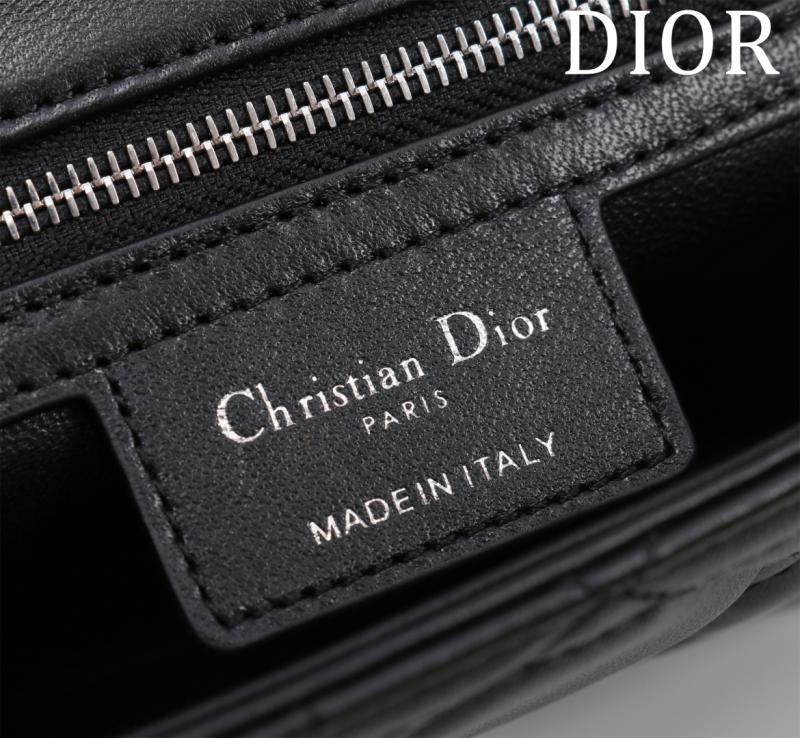 Small Soft Dior Caro Bag Black with Silver M9252