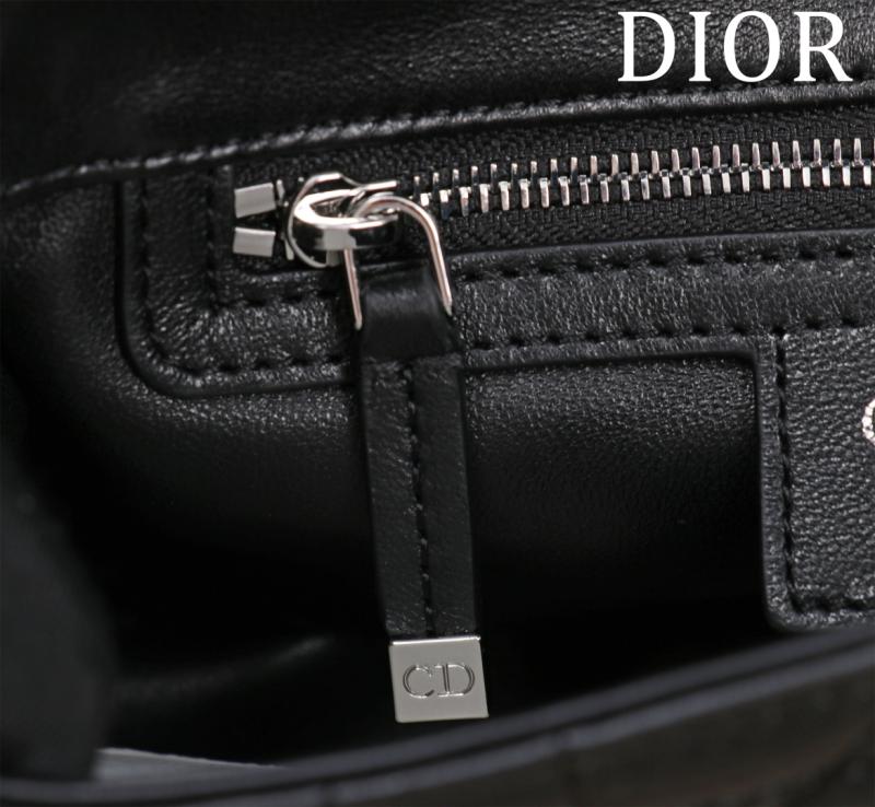 Small Soft Dior Caro Bag Black with Silver M9252