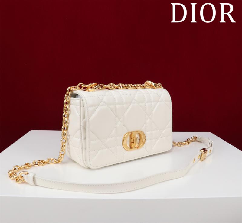 Small Soft Dior Caro Bag White M9252