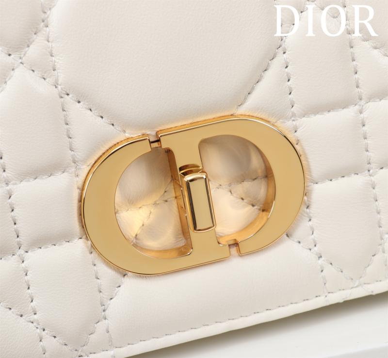Small Soft Dior Caro Bag White M9252