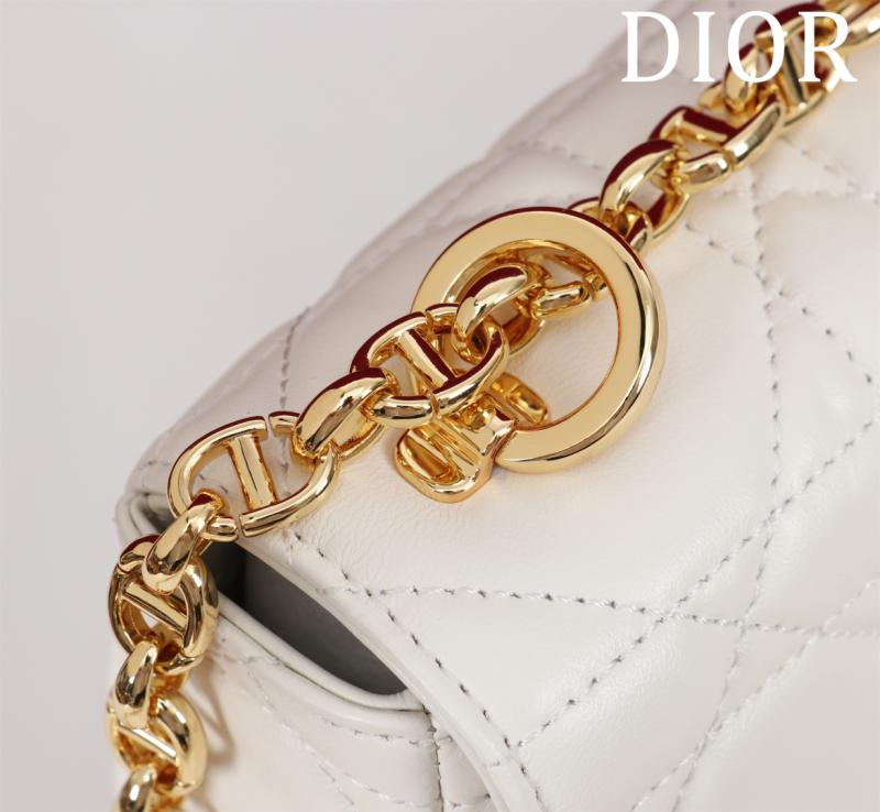 Small Soft Dior Caro Bag White M9252