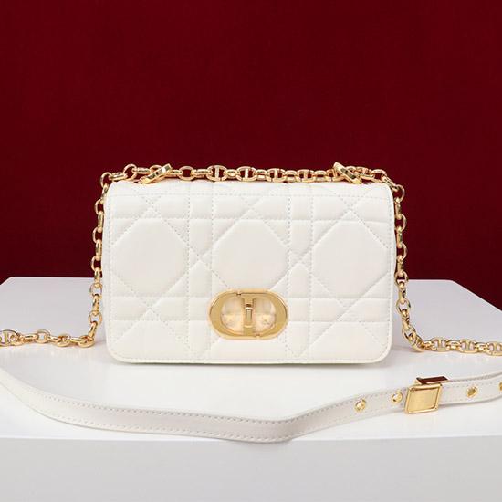 Small Soft Dior Caro Bag White M9252