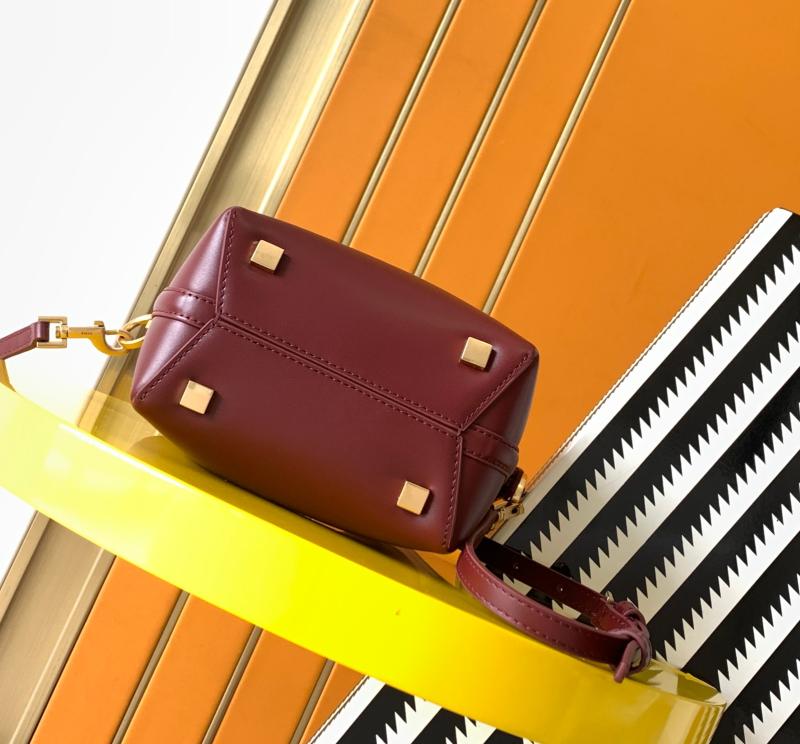 YSL Small Le 37 Leather Bucket Bag Red 749036