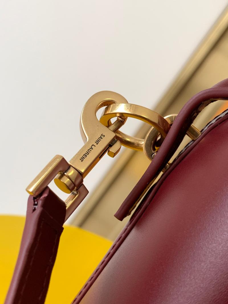 YSL Small Le 37 Leather Bucket Bag Red 749036