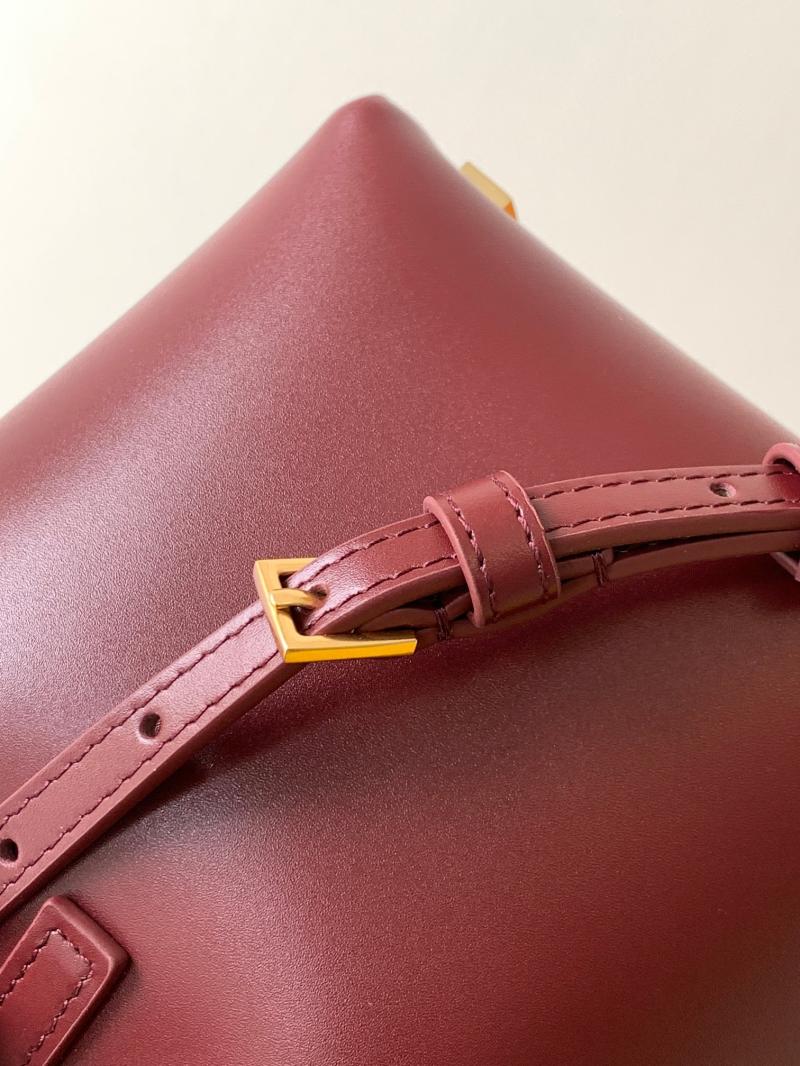 YSL Small Le 37 Leather Bucket Bag Red 749036
