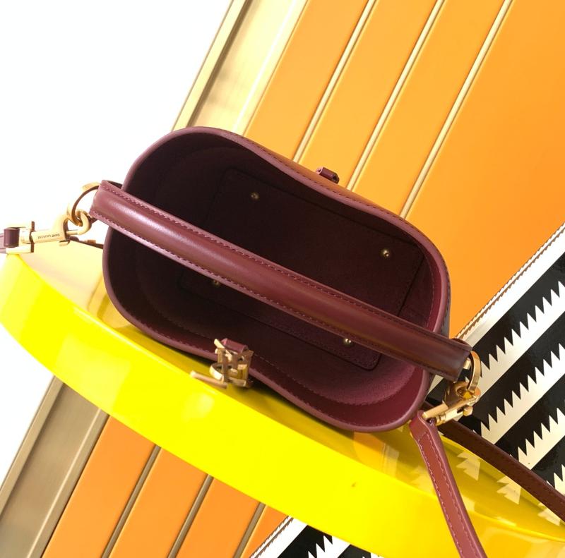 YSL Small Le 37 Leather Bucket Bag Red 749036