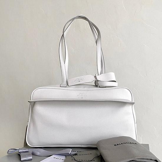 Balenciaga Carrie Medium Bowling Bag White 826425