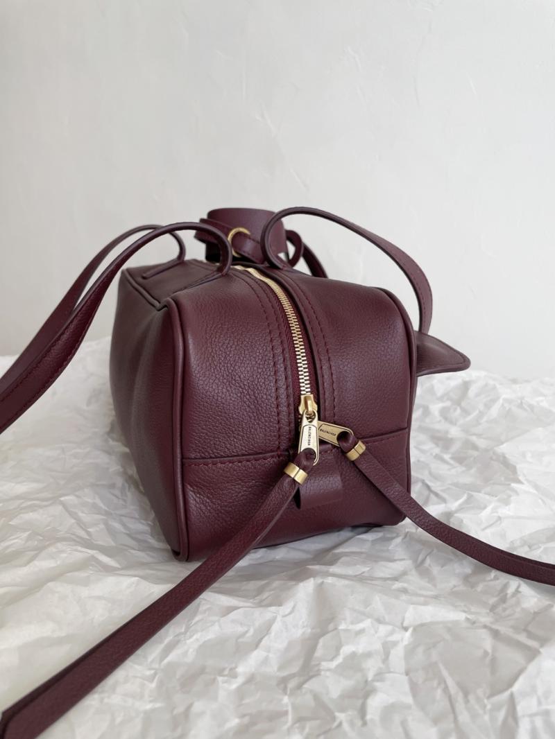 Balenciaga Carrie Small Bowling Bag Burgundy 832920