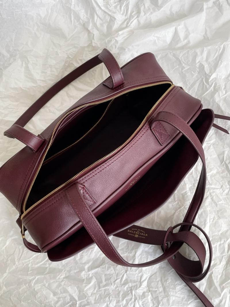 Balenciaga Carrie Small Bowling Bag Burgundy 832920