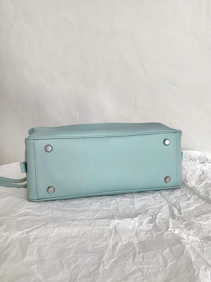 Balenciaga Carrie Small Bowling Bag Mineral Green 832920