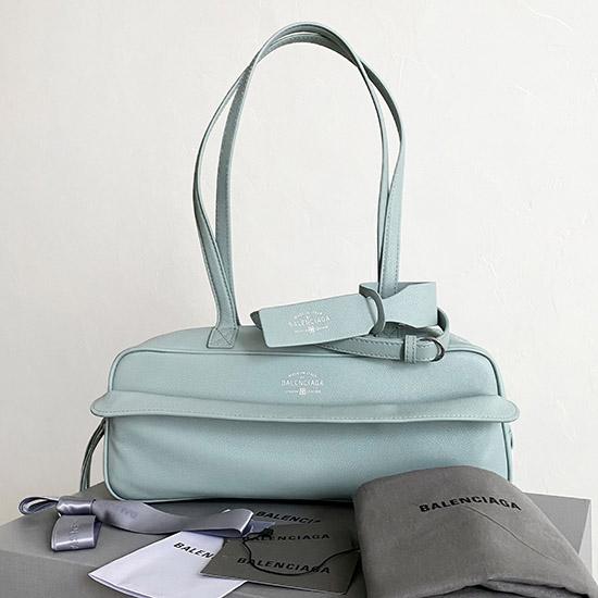 Balenciaga Carrie Small Bowling Bag Mineral Green 832920