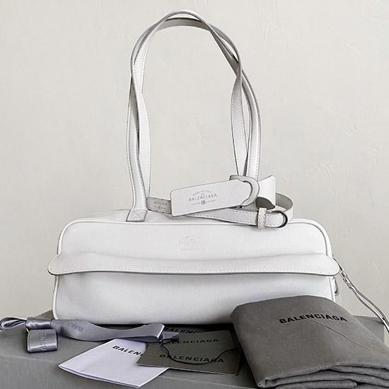 Balenciaga Carrie Small Bowling Bag White 832920