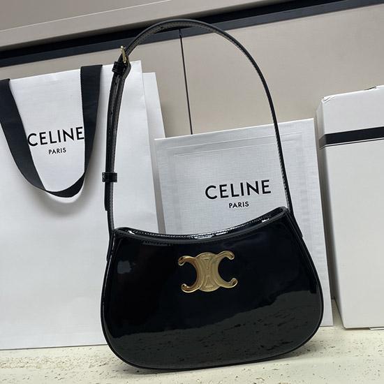Celine Patent Leather Medium Tilly Bag Black 115703