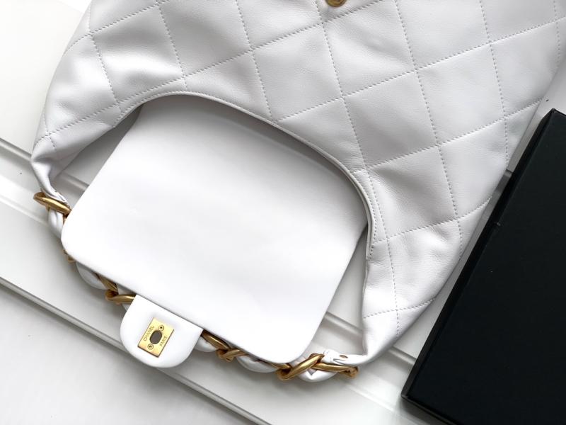 Chanel Calfskin Hobo Bag White AS0423
