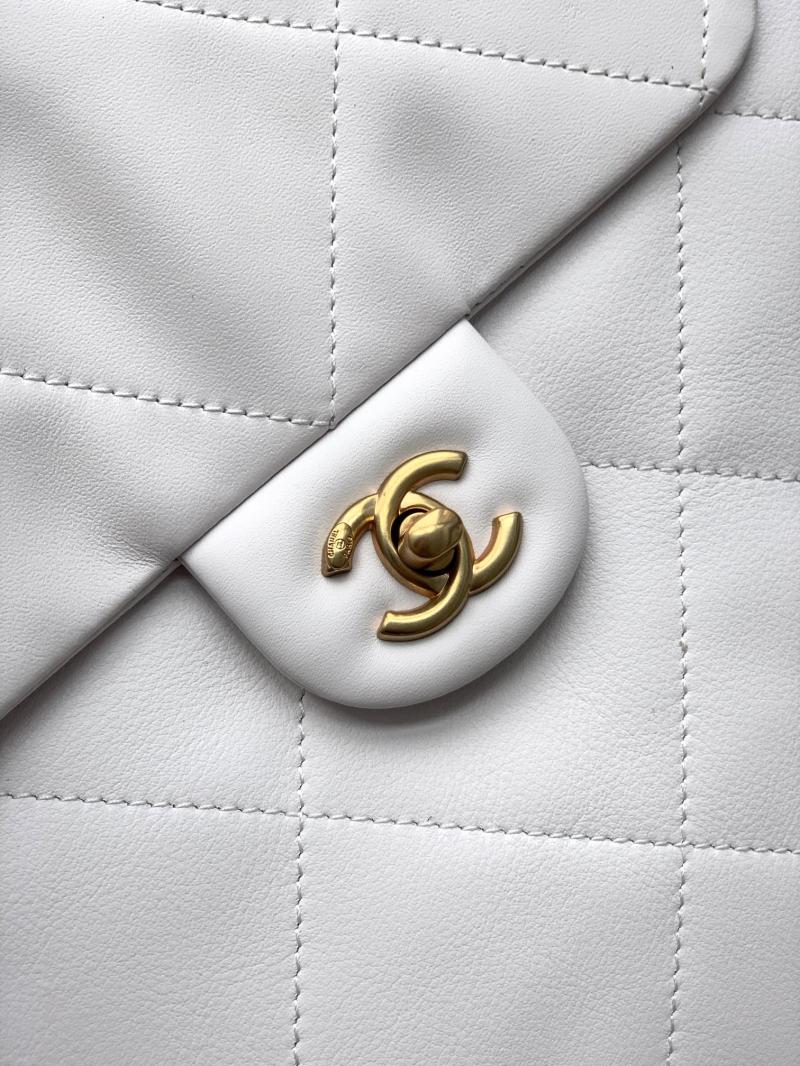 Chanel Calfskin Hobo Bag White AS0423