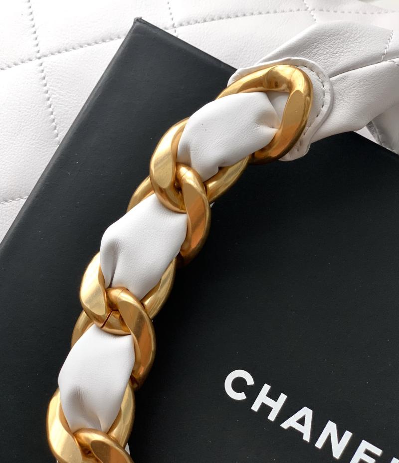 Chanel Calfskin Hobo Bag White AS0423
