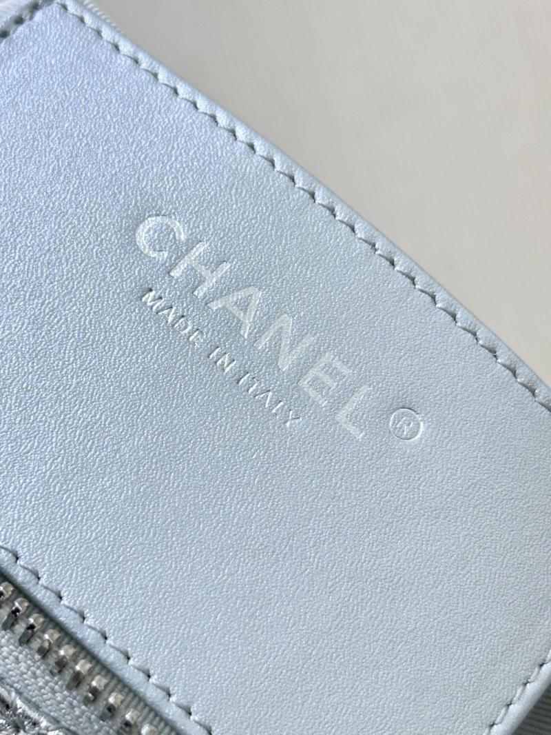 Chanel Calfskin Hobo Handbag Silver AS5528