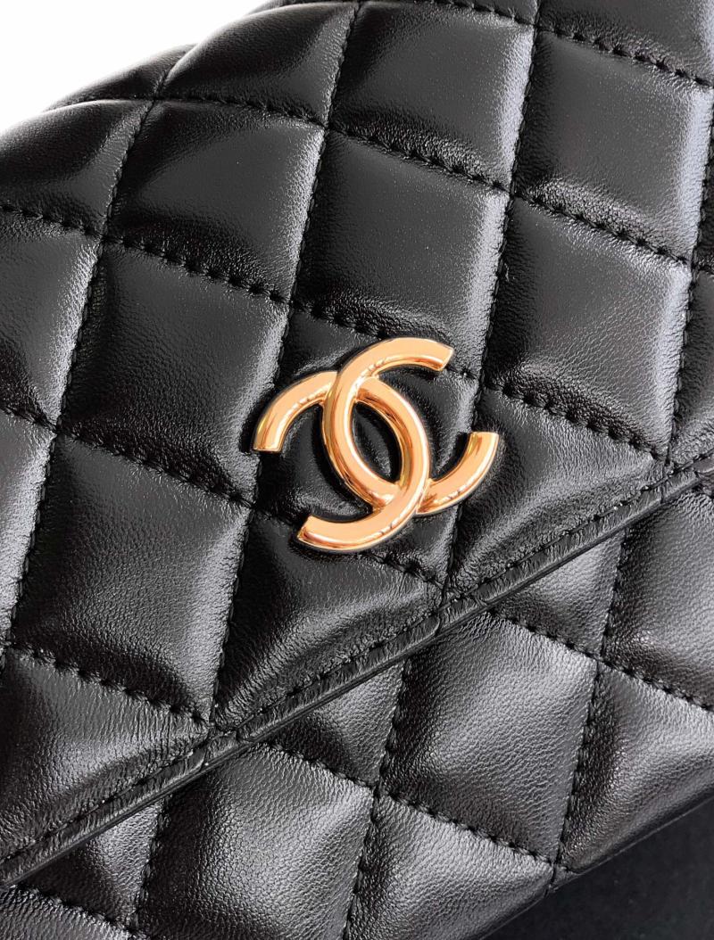 Chanel Lambskin Clutch Black AS2506