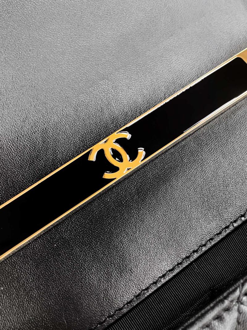 Chanel Lambskin Clutch Black AS2506