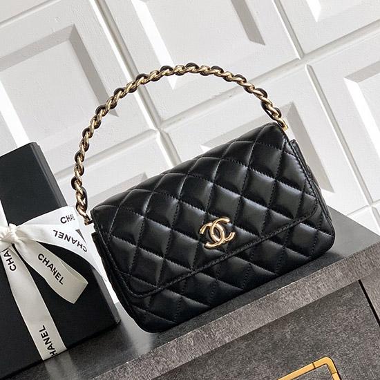 Chanel Lambskin Clutch Black AS2506
