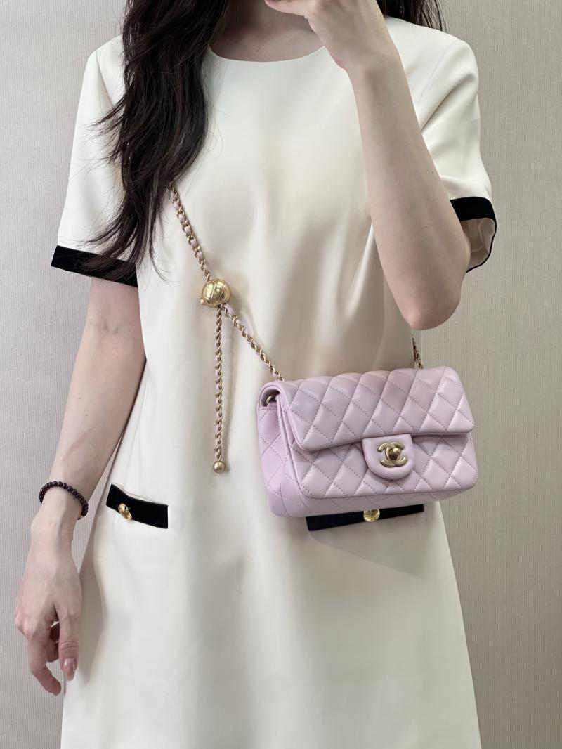 Chanel Lambskin Flap Bag Pink AS1787