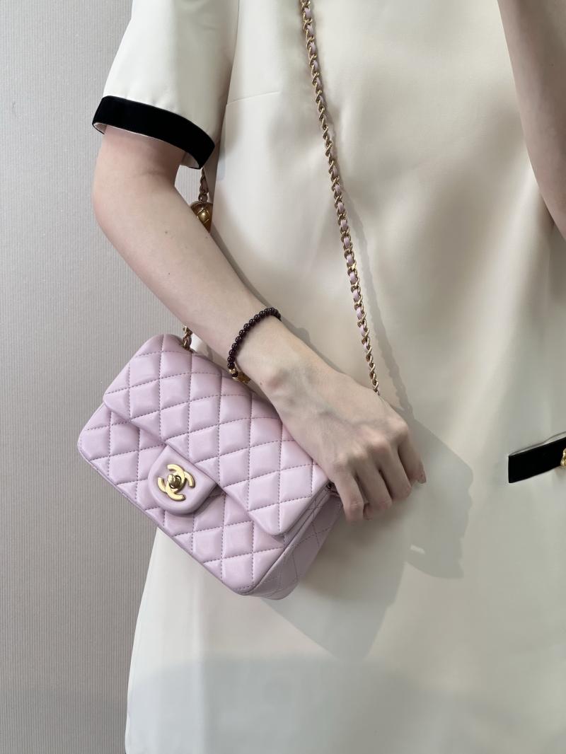 Chanel Lambskin Flap Bag Pink AS1787