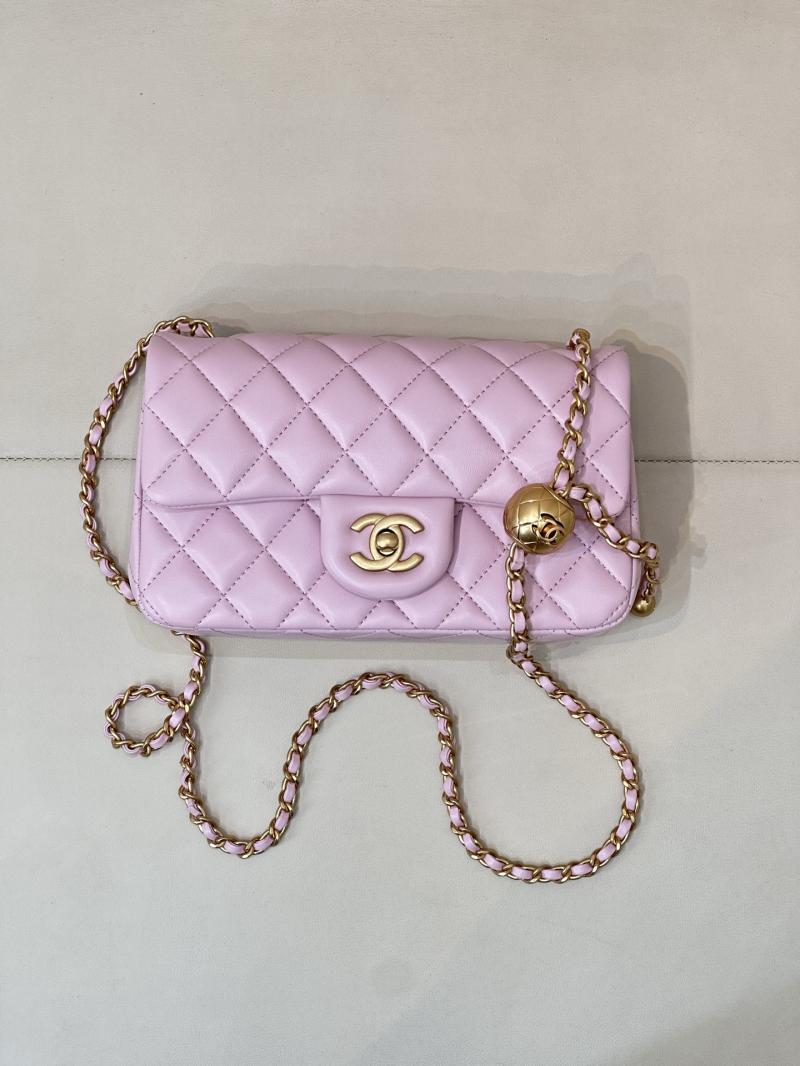 Chanel Lambskin Flap Bag Pink AS1787