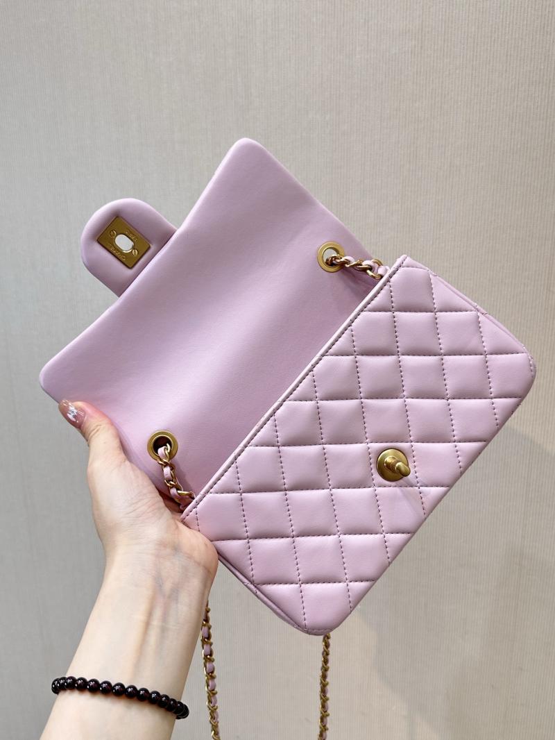 Chanel Lambskin Flap Bag Pink AS1787