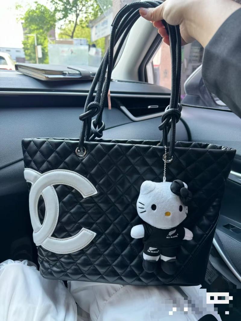 Chanel Large Cambon Ligne Tote Black and White AS6337