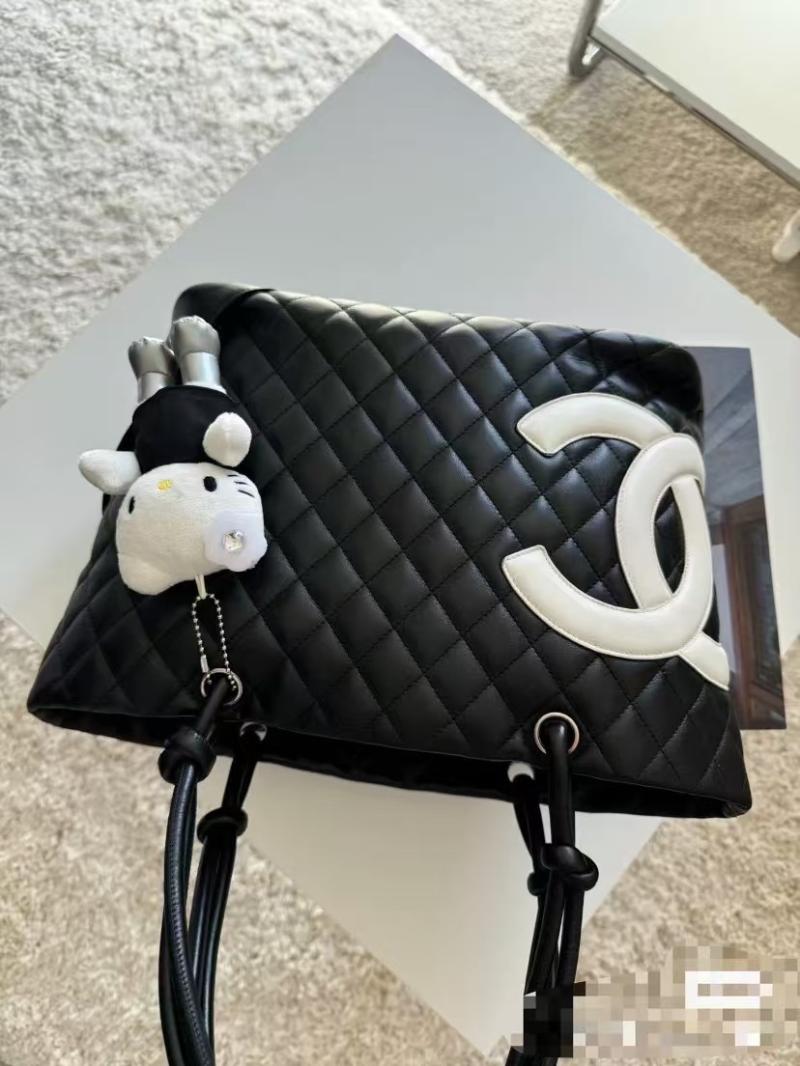 Chanel Large Cambon Ligne Tote Black and White AS6337
