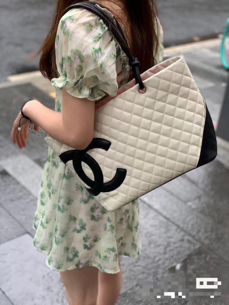 Chanel Large Cambon Ligne Tote White AS6337