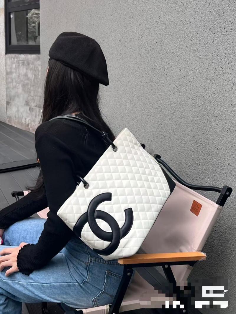 Chanel Large Cambon Ligne Tote White AS6337