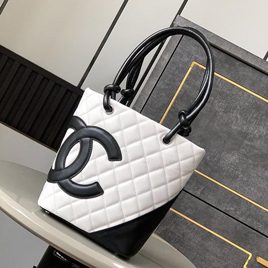 Chanel Mini Cambon Ligne Tote White AS6335