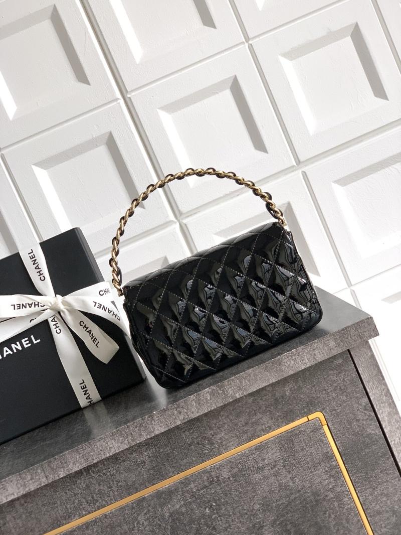 Chanel Patent Leather Clutch Black AS2506