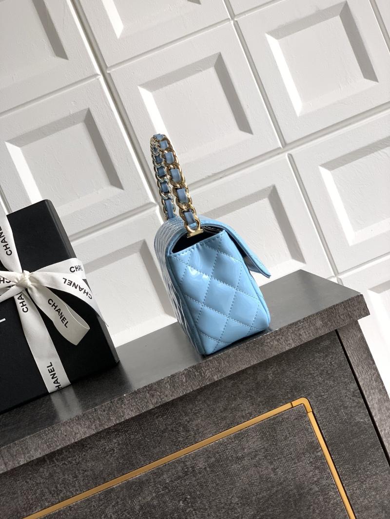 Chanel Patent Leather Clutch Blue AS2506