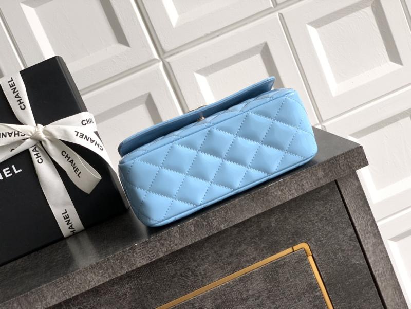 Chanel Patent Leather Clutch Blue AS2506