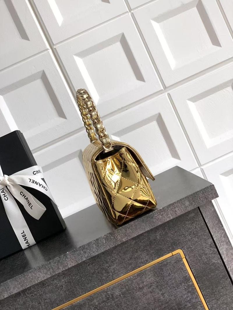 Chanel Patent Leather Clutch Gold AS2506