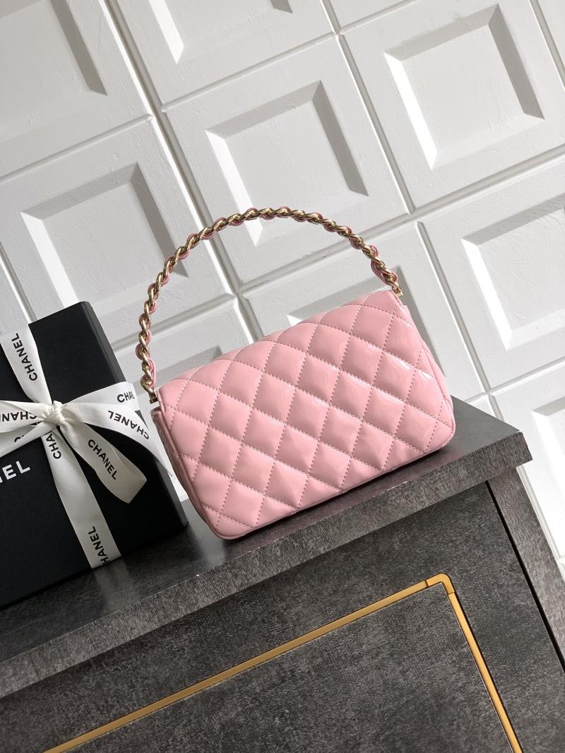 Chanel Patent Leather Clutch Pink AS2506