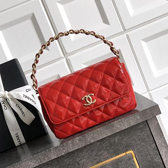Chanel Patent Leather Clutch Red AS2506