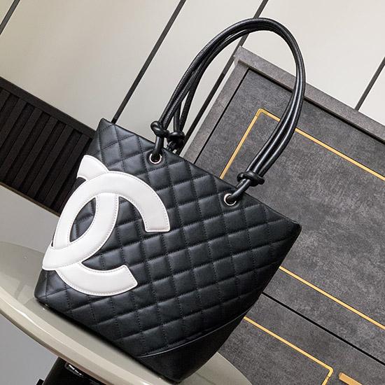 Chanel Small Cambon Ligne Tote Black and White AS6336